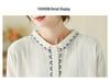 2025 Retro Art Women's Embroidered Lapel Shirt - Comfortable Spring Top