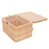 Bamboo Basket Lidded Handwoven Handle Food Fruit Storage Moon Cake Gift Picnic Basket Portable Design Moon Cake Baskets