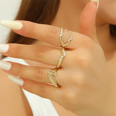 High-end Exaggerated Geometric Irregular Metal Ring for Women - Open Ring