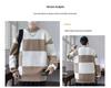 Men's Round Neck Color-Block Sweater - Trendy Knitwear Pullover for Autumn/Winter