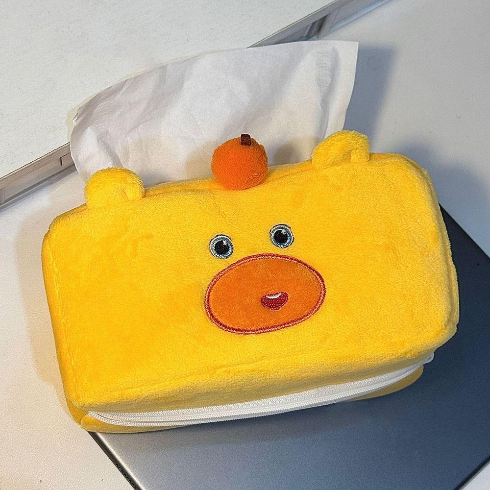 Large Capacity Tissue Box Capybara Lulu Tissue Storage Bag Cute Napkin Holder  Car Mounted