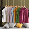 Johnature Women Vintage Summer  Shirts Solid Color Turn-down Collar Sleeveless Tops Casual Female Shirts