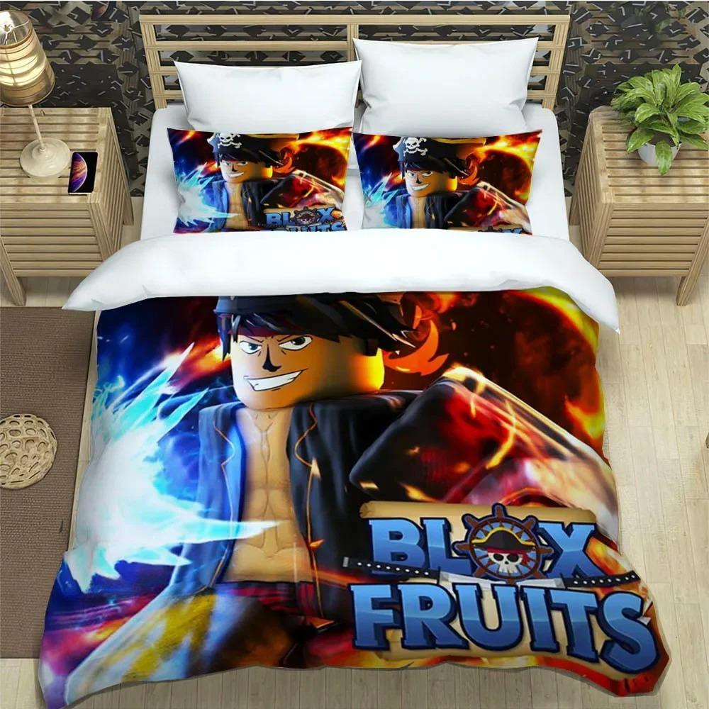 3D Game B-blox Fruits Bedding Sets Exquisite Bed Supplies Set Duvet Cover Bed Comforter Set Bedding Set Luxury Birthday Gift