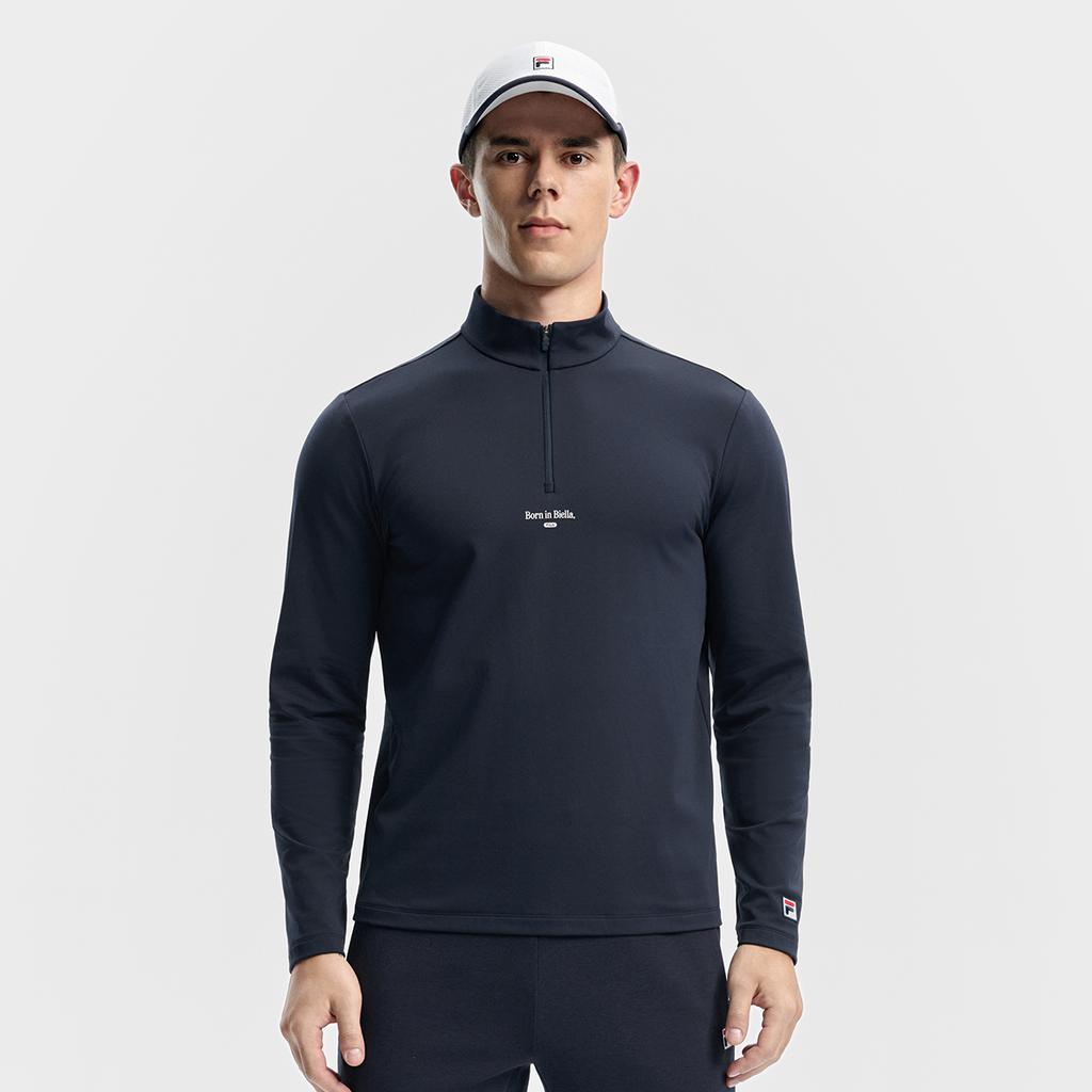 Fila Tennis Fashion Minimalist Sports Casual Classic Long Sleeve T-Shirt Men Tops Sky-Blue A11M543218FBU