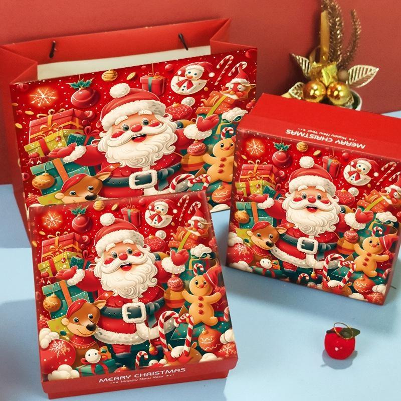 Christmas Paper Gift Box Set 1 Pack Durable Xmas Favor Packing Containers for Holiday Party Gifts Home Decoration