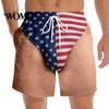 American Flag Pattern Shorts Funny Patriotic Men Shorts, Stars And Stripes Swim Trunks, Quick Mens Trunks Dry Drawstring Waist Board for Summer Beach