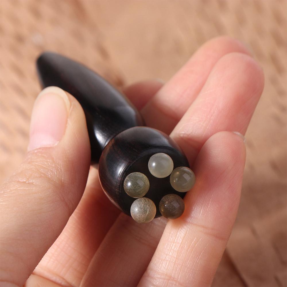 Five Beads Design Eye Massage Stick Reduce Puffiness Guasha Face Massager Tool  Skin Caring