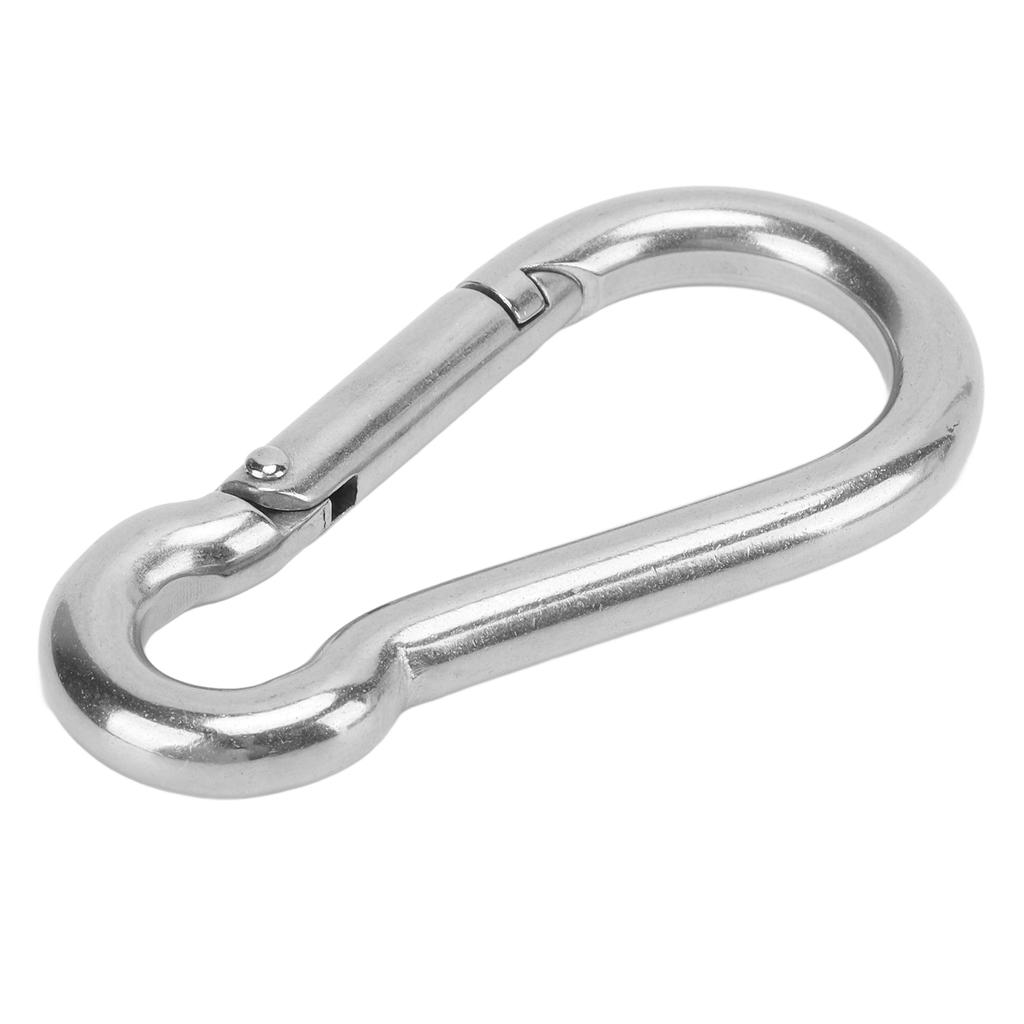 12er Set Edelstahl Federkarabiner Rostfester Schlüsselanhänger Schnellverbindung Schloss Schnalle 8x80mm