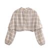 European and American Style, New Women's Clothing, Foreign Style Fashionable Plaid Laminated Decorative Top 2171018090