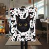 1PC Cute Cats Rabbits Print Flannel Blanket, High Quality All Seasons, Home Decor, Warmth and Comfort, Perfect for Christmas Gifts