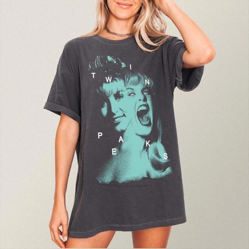 Laura Palmer Twin T-Shirt, Retro Peaks TV Show Grunge Graphic Tee S