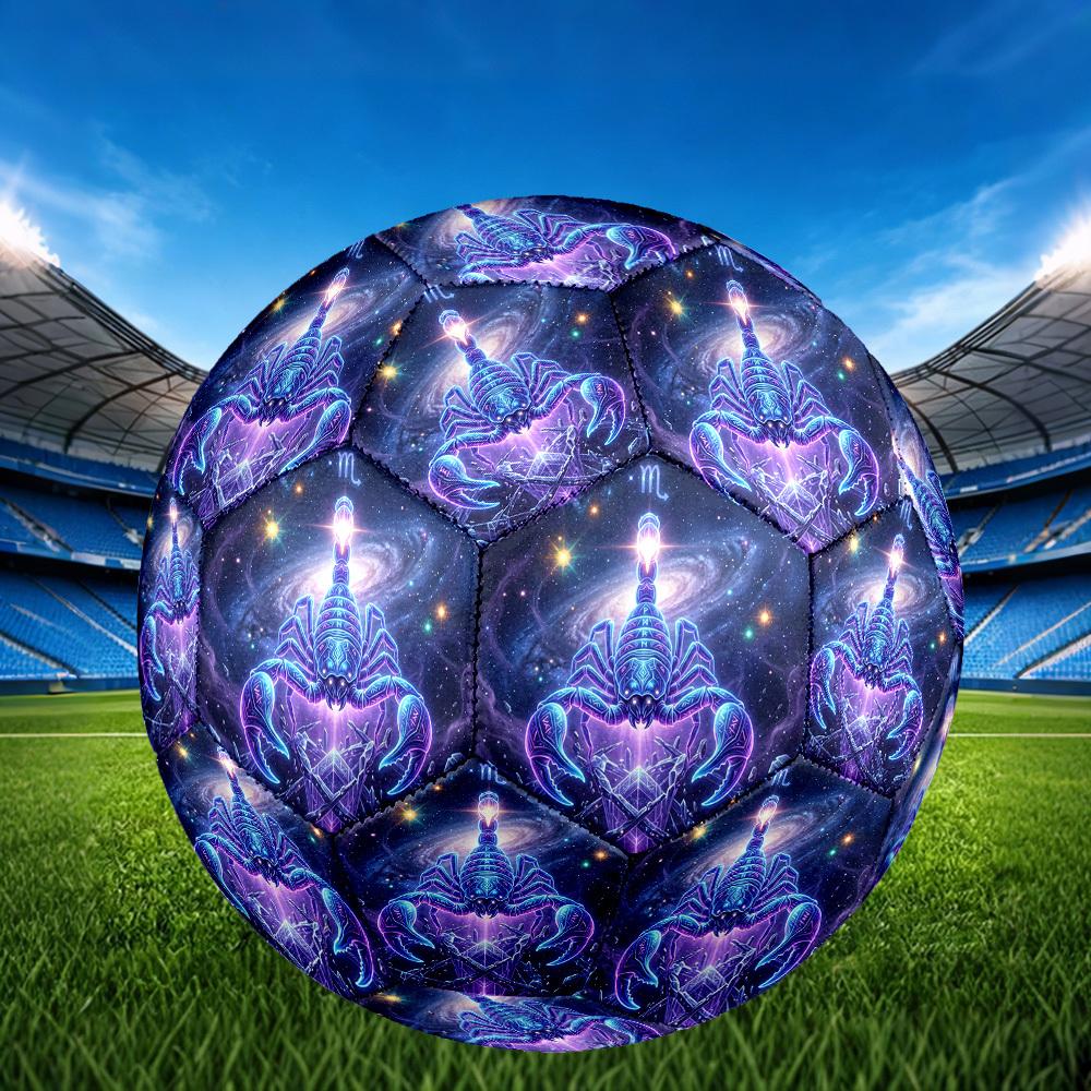 1pc Cosmic Scorpio Symbolism Theme Soccer Ball Football, Size 5, Lightweight PVC, Durable Outdoor Training Soccer Ball, Gift m61448