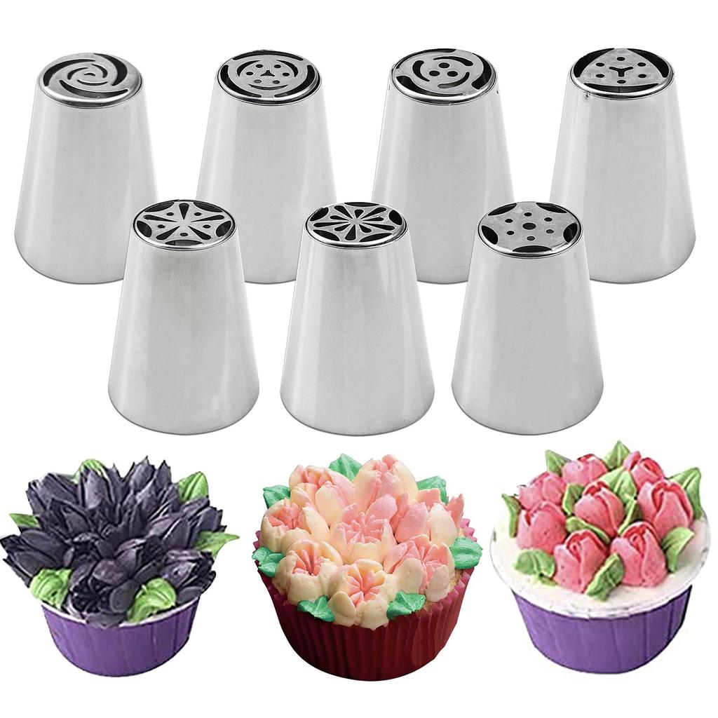 Stainless Steel Russian Piping Tips DIY Piping Tips Set Cupcake Decorating Kit Icing Piping Nozzle for Cookie Cupcake