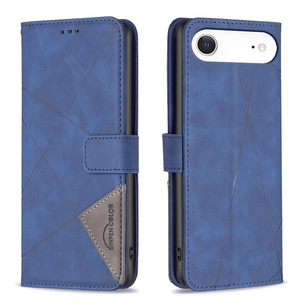 For iPhone Air Phone Case BINFEN COLOR Wallet Stand Geometry Imprinted Leather Cover