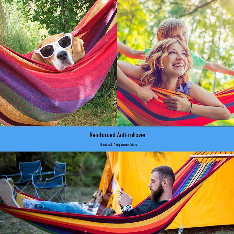 OLOEY Rainbow Canvas Outdoor Hammock