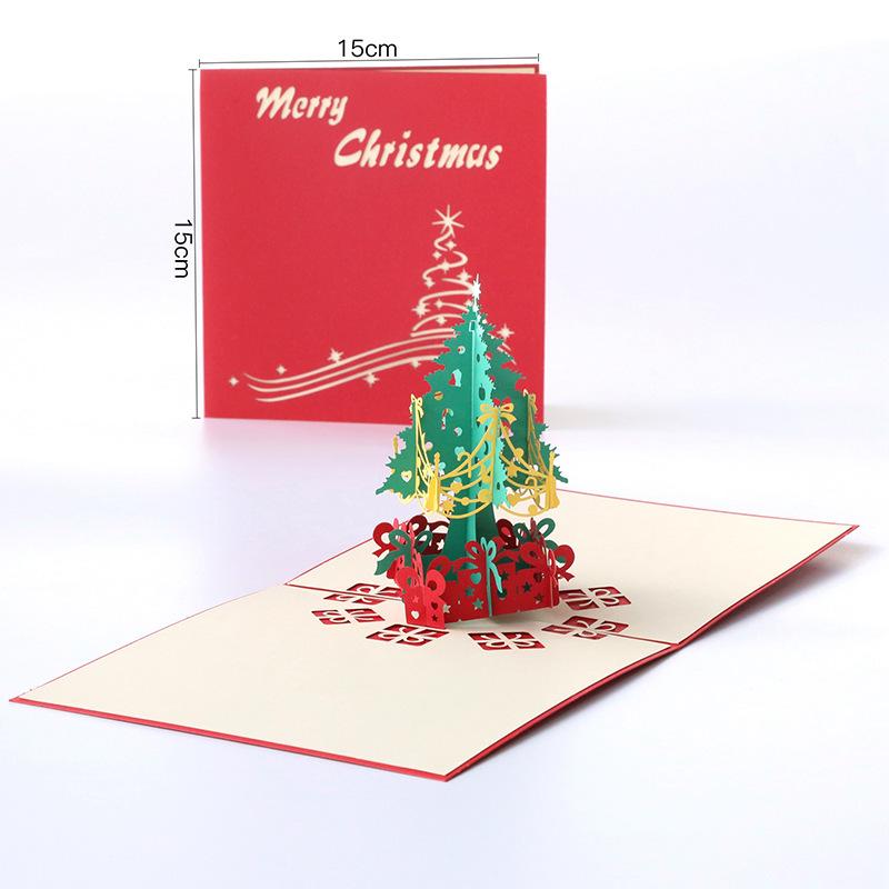 Pop-Up 3D Christmas Tree Card - Creative Holiday Greeting and Gift