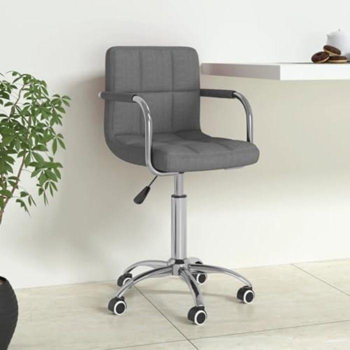 Chaise de Bureau - VIDAXL - Pivotante - Ergonomique - Réglable en Hauteur - Gris Clair