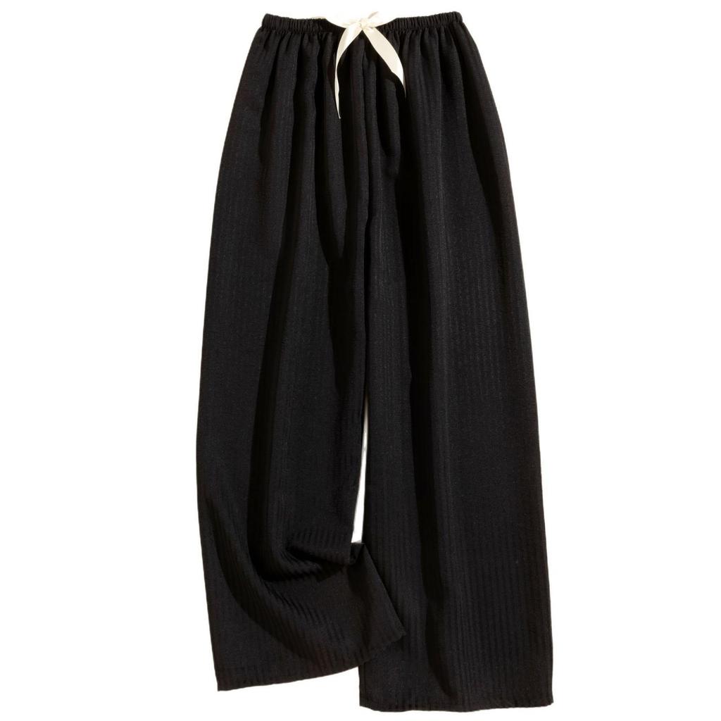 Women's Striped Pajama Pants - Summer Bubble Stripe, Slim, High Waist, Plus Size, Loose, Long Pants for Indoor/Outdoor Wear.