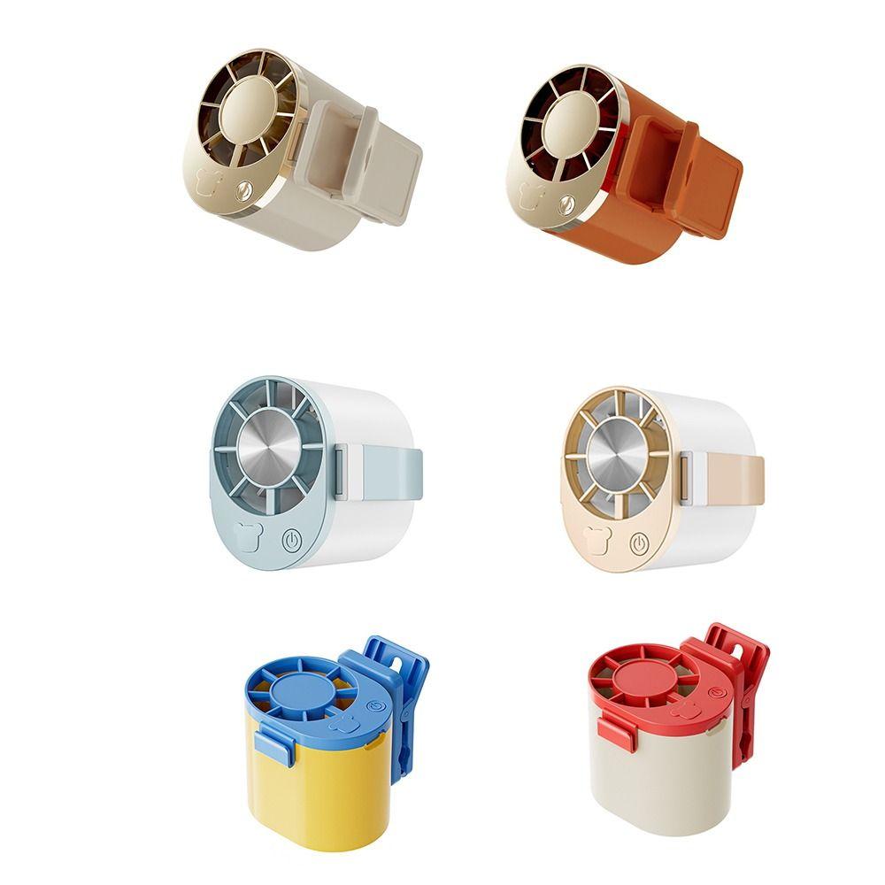 3 Speeds Adjustable Portable Handheld Fan Quiet Operation USB Rechargeable Umbrella Hanging Waist Fan Clip-on Handheld