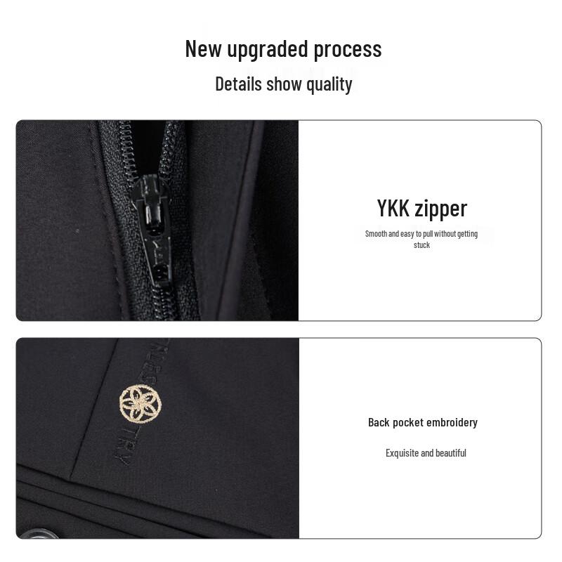 Taizi Men's Thick Winter Business Casual Stretch Straight-Leg Pants with Embroidered Details