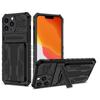 for iPhone 13 13 12 Pro Case Wallet 3-Card Flip Cover Credit Card Holder Slot Back Pocket Dual Layer Protective Hybrid Hard Case