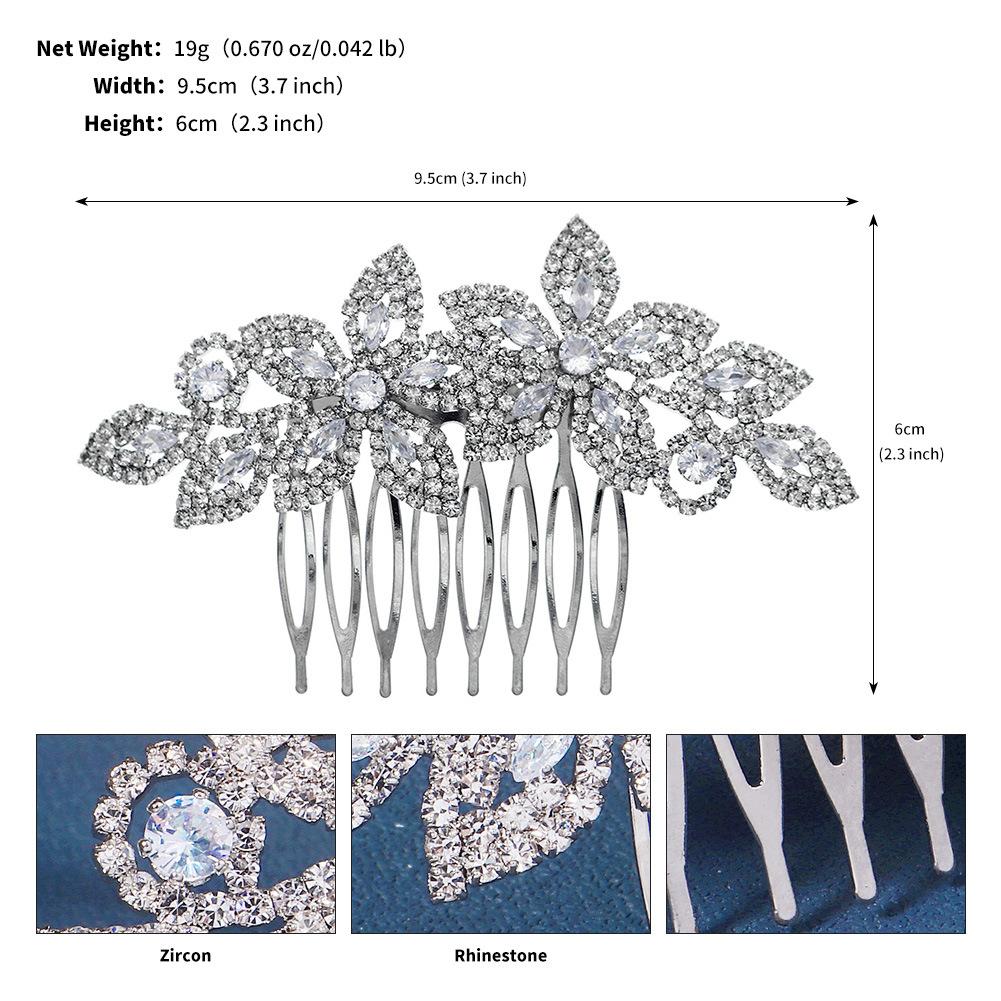 

Elegant Rhinestone Zircon Claw Chain Hair Comb for Women Wedding Banquet Birthday Party Sparkling Crystal Insert Comb Hair Accessory