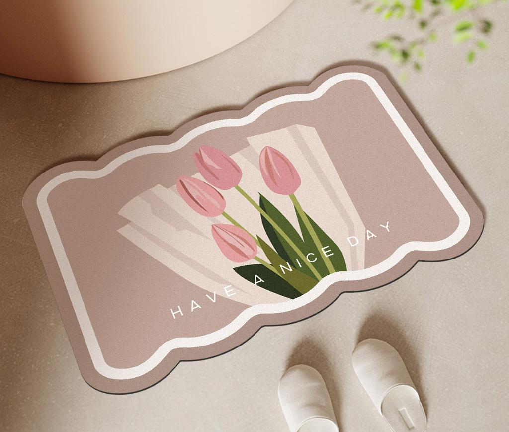 Bathroom floor mat diatom mud absorbent soft pad bathroom door non-slip foot pad household toilet door quick-drying floor mat