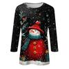3/4 Sleeve Shirts For Women Print Christmas Tees Blouses Casual Plus Size Basic Tops Pullover