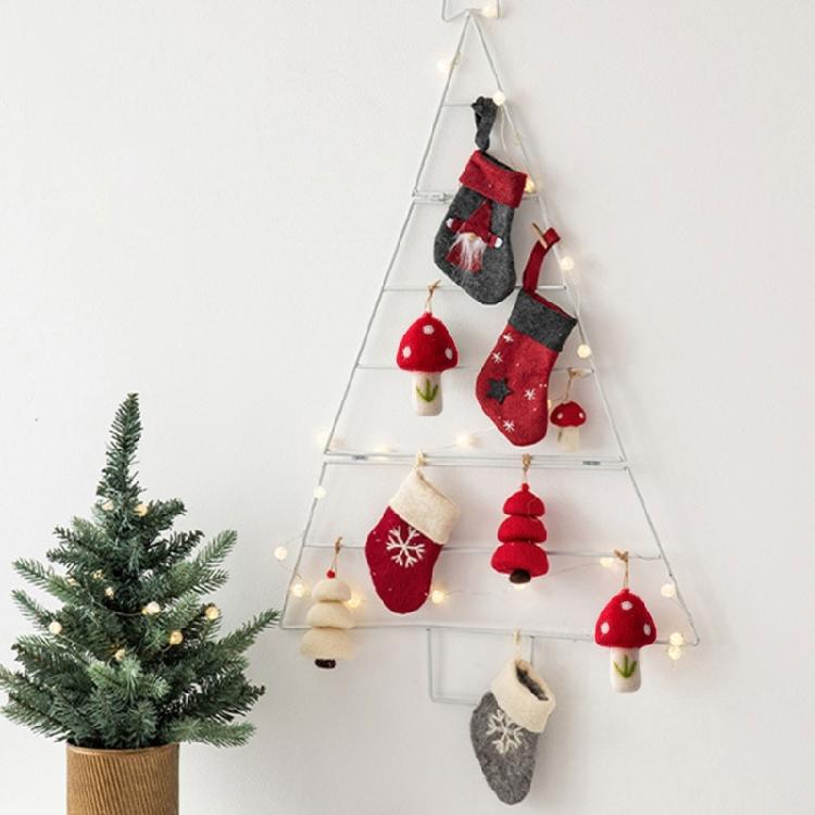 Christmas Wool Felt Mushroom Ornament Great for Holiday and Wedding Decor