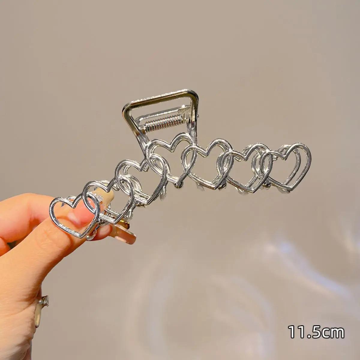 

2024 Vintage Metal Claw Star Heart Clips Women for Thyy Y2K Sier Large Hair Accessories Girls Paryt Hair Crab серце золотий колір