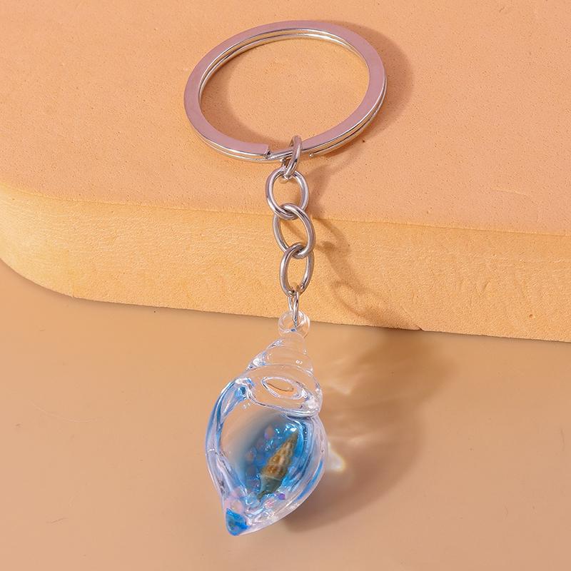 Cute Luminous Conch Keychain Marine Life Keyring Pendants for Car Key Holder Women Girls Handbag Accessories Jewelry Gifts