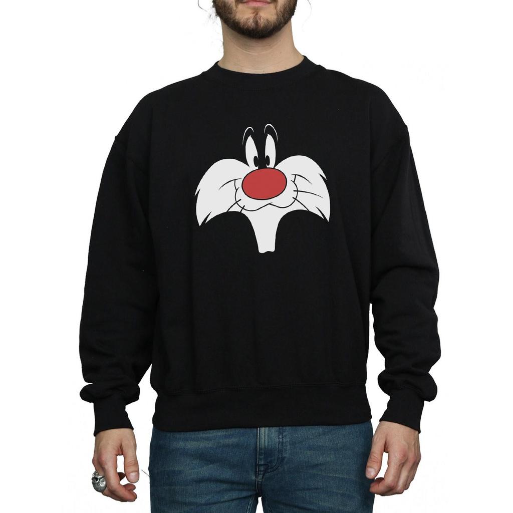 Looney Tunes Mens Sylvester Big Face Sweatshirt