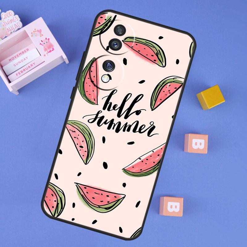 Cute Summer Fruit Watermelon Case For Honor X9b X8b X7 X8 X9 X6a X7a X8a X9a Cover For Honor Magic 5 6 Pro 50 70 90 Lite