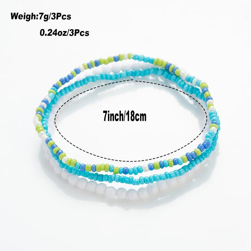 Multicolor Layered Seed Bead Bracelet Set for Women Bohemian Y2K Jewelry Gift
