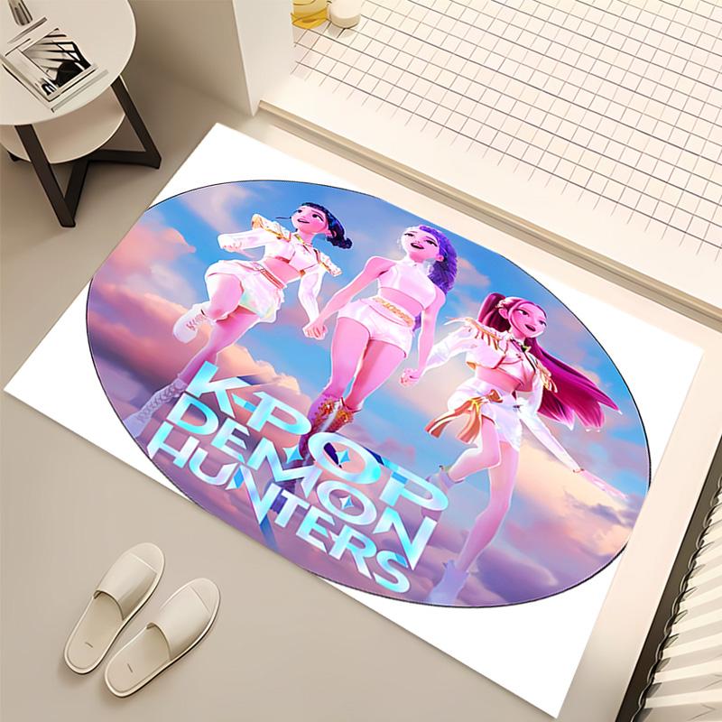 1pc Kpop Hunter8 Print Area Rug - Soft, Washable Non-Slip Indoor Mat, Living Room, Home Office Decorative Rug,Office Decorative