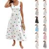Ladies' Polka Dot Summer Casual and Fashionable Sleeveless Long Dress