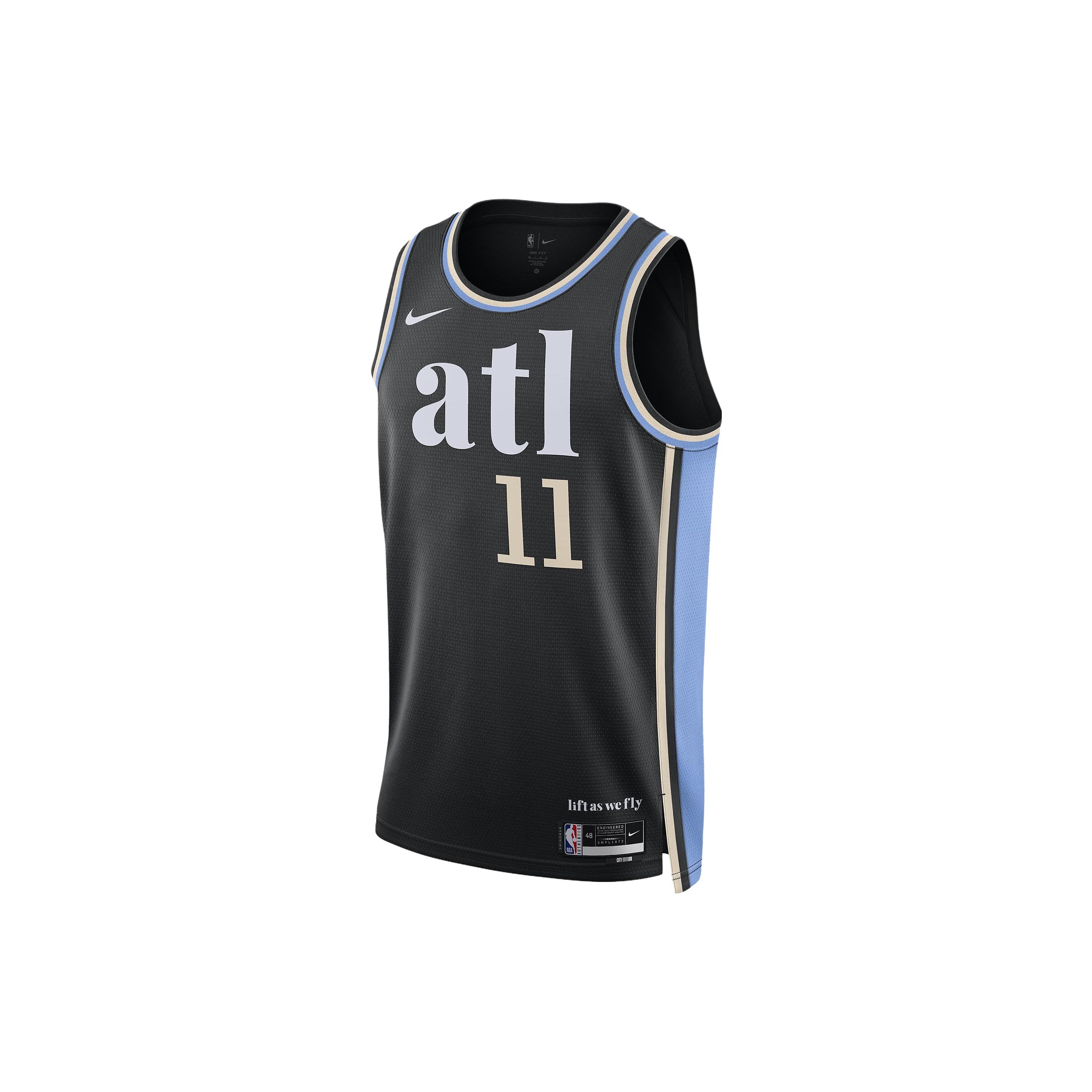 Nike Dri Fit Basketball Jersey City Edition 2023/24 Atlanta Hawks, Trae Young, Size 11 Men s Black DX8486-011 XXL