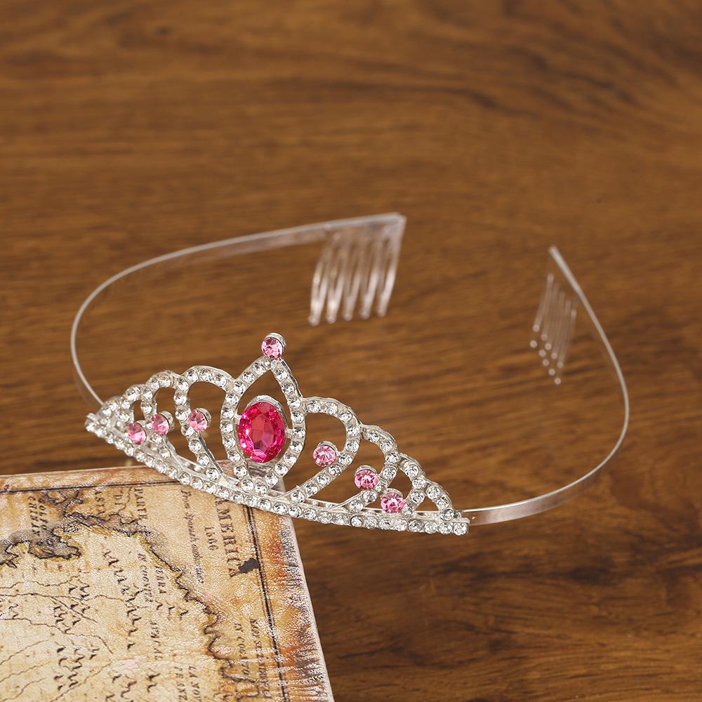Silver Child's Diamond Headband Comb Tiara for Crown Dance Performance