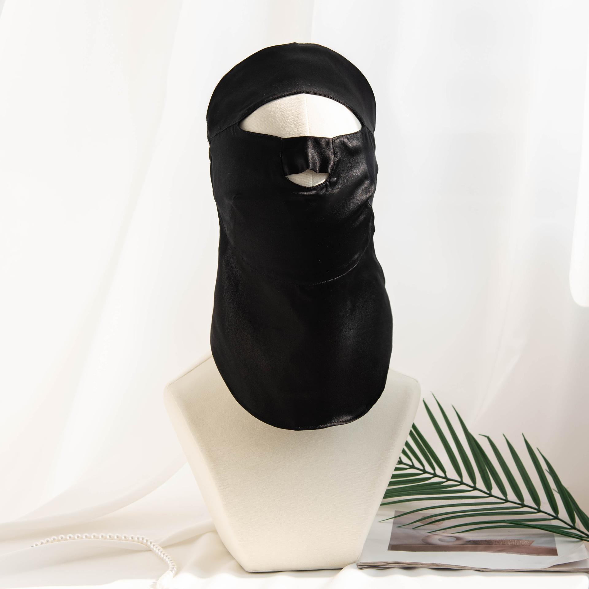Silk sunscreen mask full face neck protection UV protection women sleep mulberry silk mask driving sunshade summer