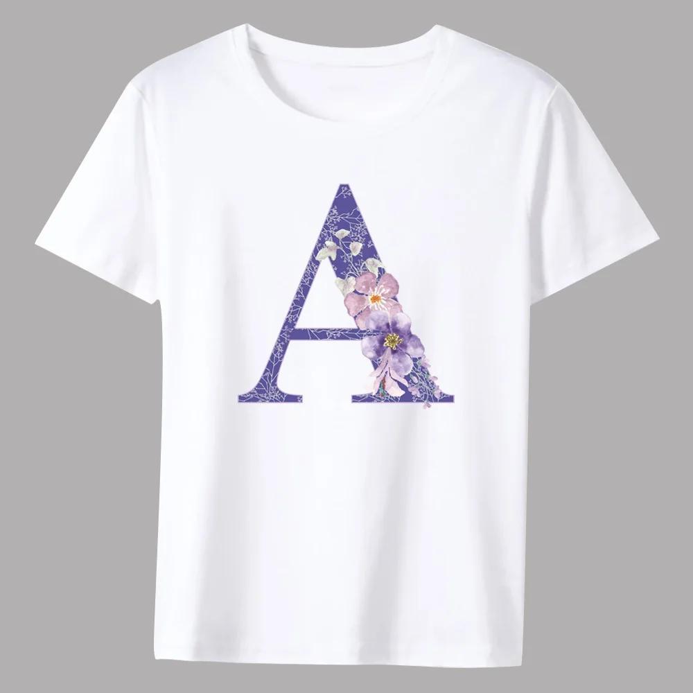 

Men s T-shirt Basic Print Short Sleeve Anime Top Purple Flower Lettern Series Casual White O-neck Commuter Comfortable Shirt XXXXXL белый