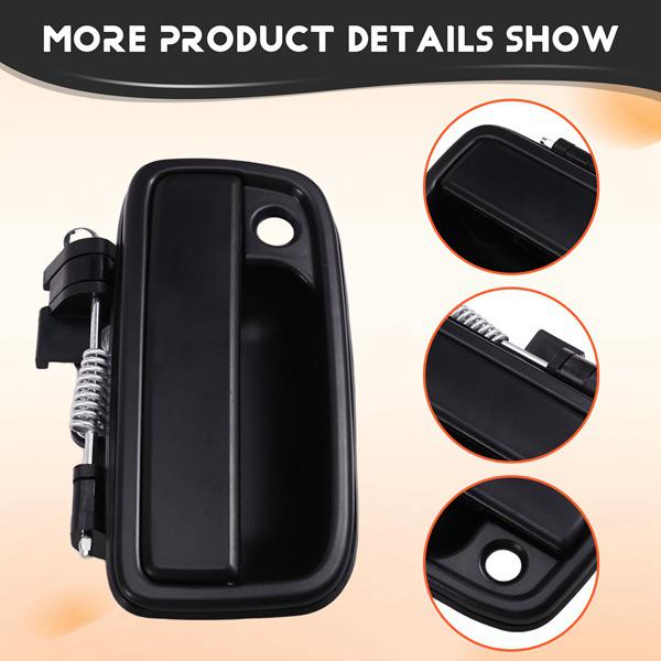 1 Piece Matte Black Car Exterior Left Side Door Handle – Plastic + Metal
