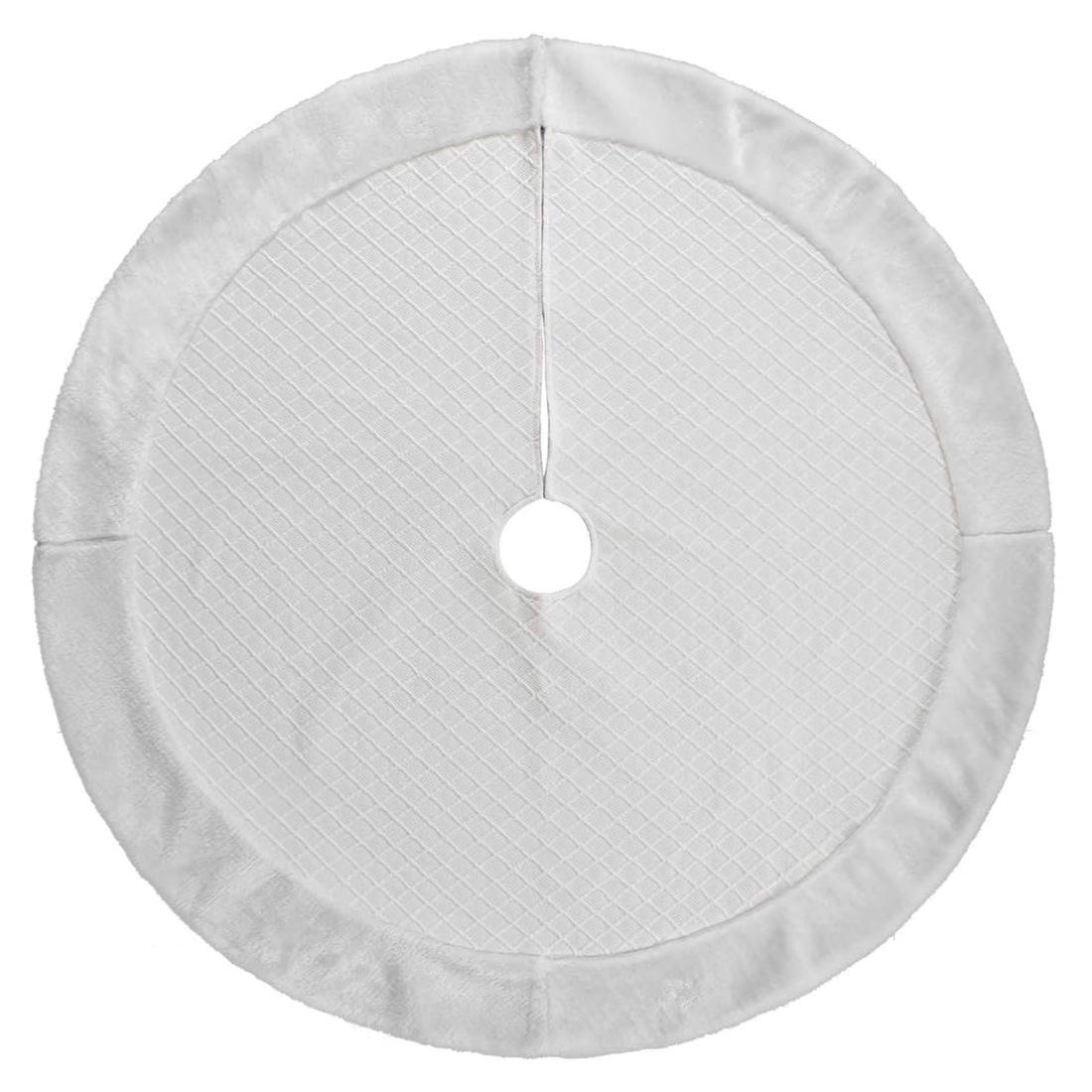 Festive White Christmas Tree Skirt and Apron Set - Elegant Holiday Decorations and Gifts