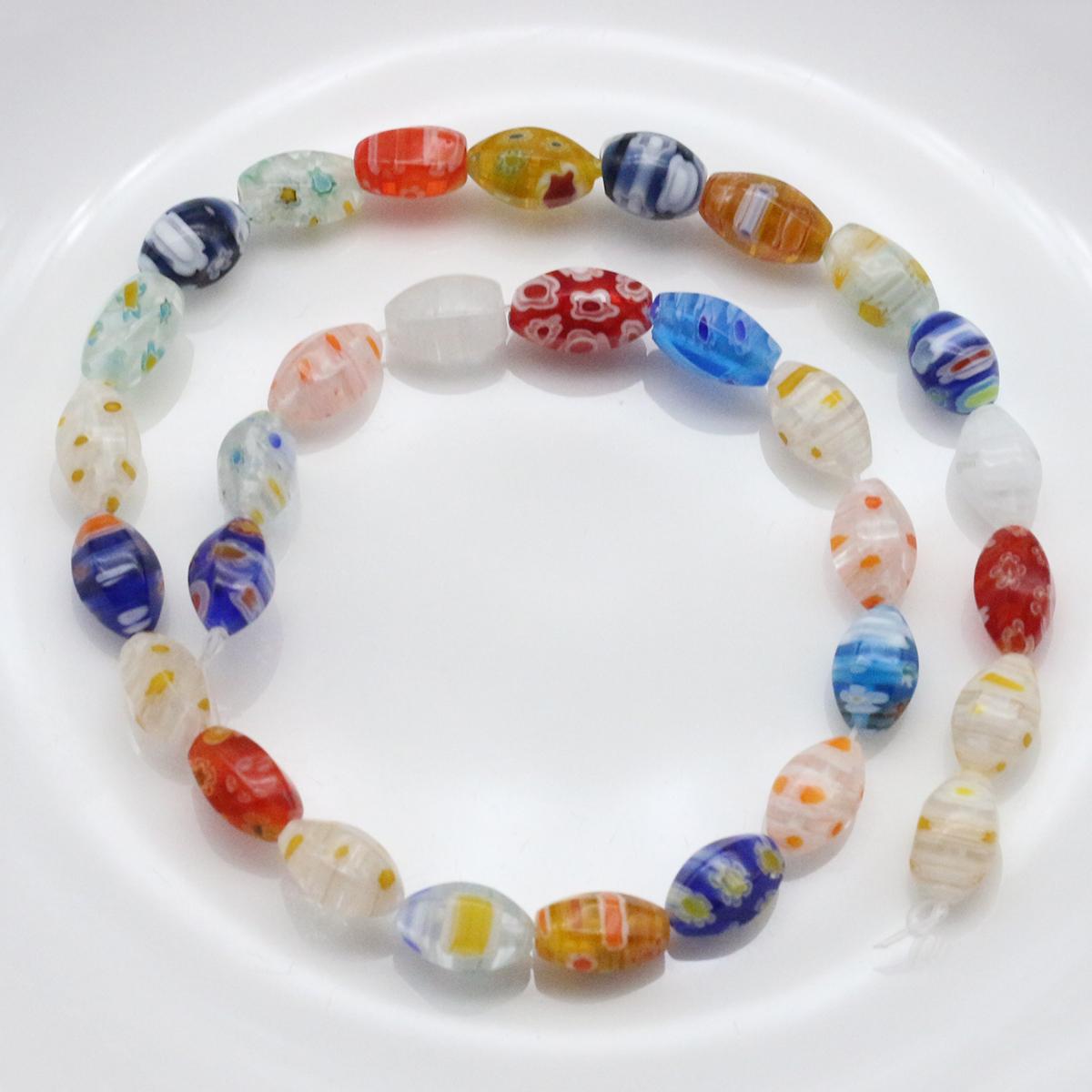 

1 String Glass Loose Beads Handmade DIY Beaded Earrings Bracelet Necklace Jewelry Making Craft Supplies 12mm olive shape