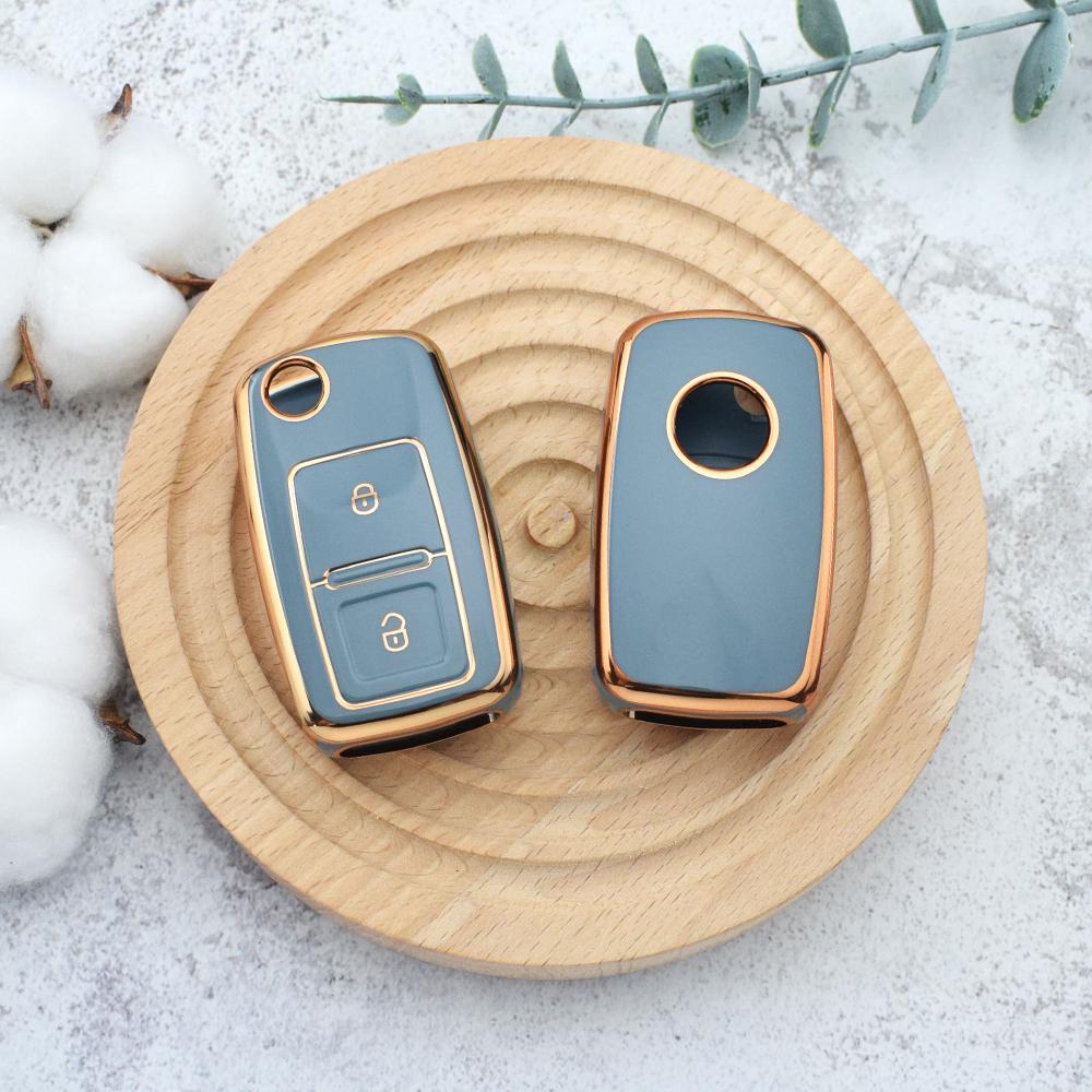 2 Buttons TPU Car Key Case Cover Shell Fob For VW Volkswagen MK4 Bora Golf 4 5 6 Jetta Passat Polo Bora Touran Skoda Seat