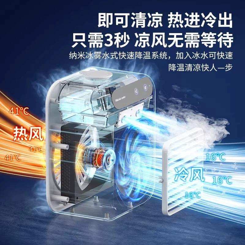 Refroidisseur Évaporatif Portable avec Réservoir Petit Ventilateur Personnel pour la Maison
