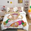 Parure de lit motif éléphant indien Seigneur Ganesha, style bohème, mandala, pour garçons et filles, housse de couette, taie d'oreiller, pour lit double, queen size, pour enfants et adultes