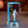 Kreatives Badminton Kristall Leuchtendes Ornament Individuell Graviert Geburtstagsgeschenk Sport Souvenir