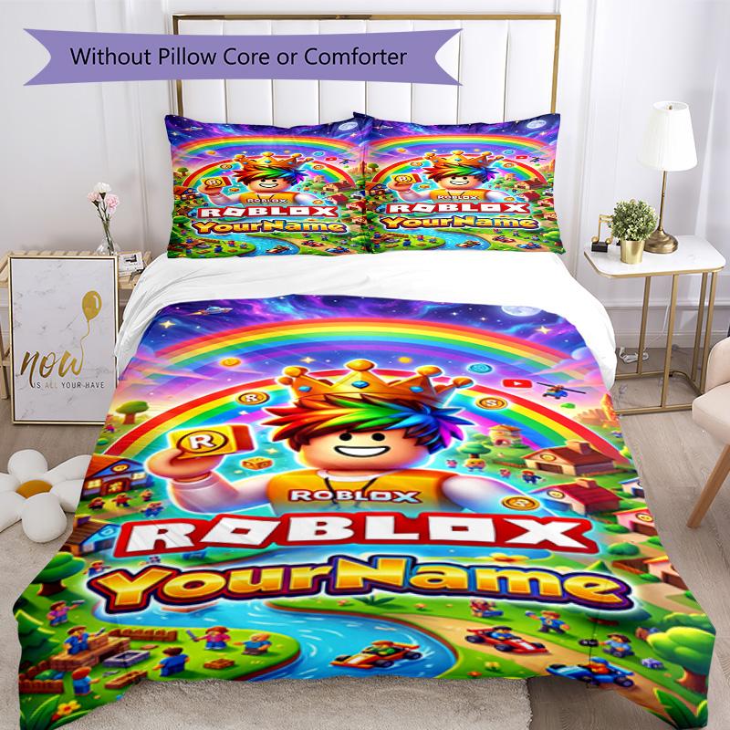 Roblox 469 Customize Your Name Bedding Set Breathable Duvet Cover with Pillowcases Home Decoration Birthday Gift