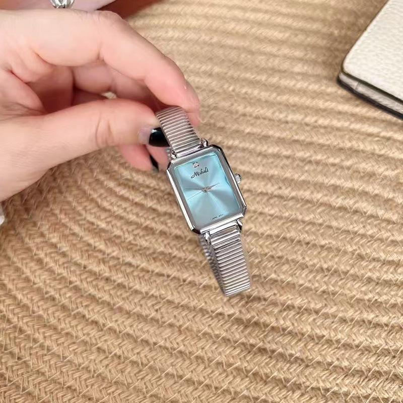 French Crushed Ice Blue Square Fashion Steel Belt Women'S Watch Xiaoxiangfeng Women'S Watch