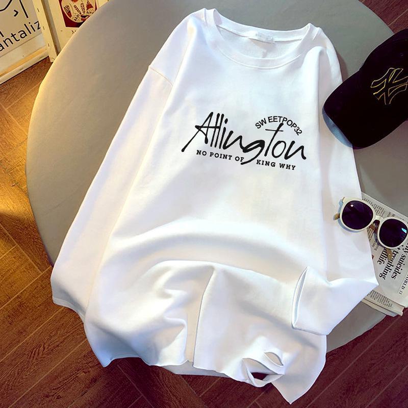 

Women s Plus Size Thickened White Cotton Fleece Long Sleeve T-shirt 4XL (145-165 Jin)